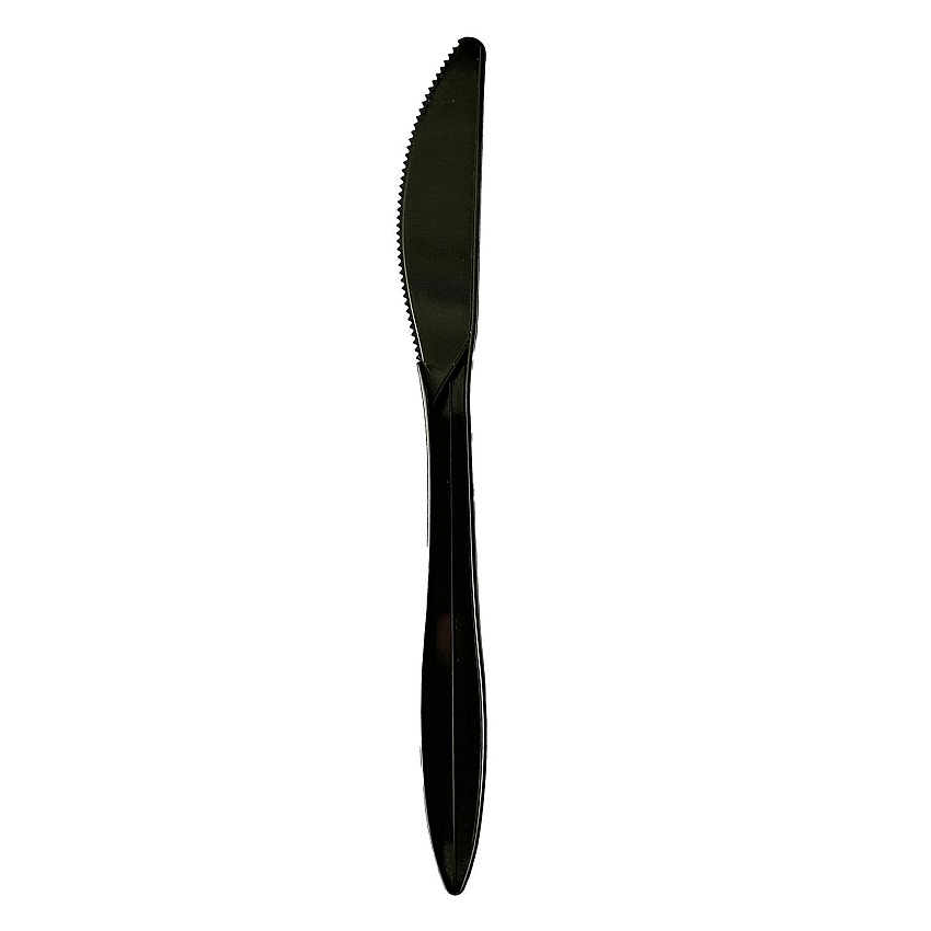Boardwalk Mediumweight Polypropylene Cutlery, Knife, Black, 1,000/Carton (BWKKNIFEBLPP)