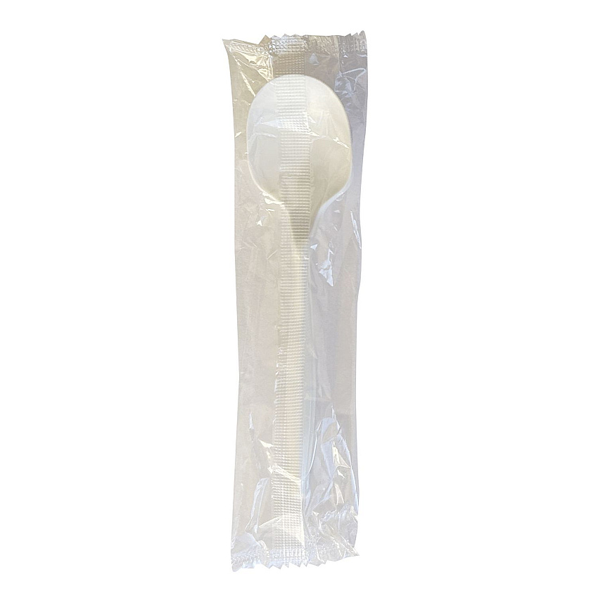 Boardwalk Mediumweight Wrapped Polypropylene Cutlery, Soup Spoon, 4.86", Plastic, White, 1,000/Carton (SOUPMWPPIW)