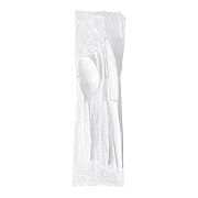 Boardwalk Three-Piece Cutlery Kit, Fork/Knife/Teaspoon, Polystyrene, White, 250/Carton (BWK3KITHVYWH)