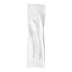Boardwalk Three-Piece Cutlery Kit, Fork/Knife/Teaspoon, Polystyrene, White, 250/Carton (BWK3KITHVYWH)
