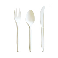 Boardwalk Three-Piece Cutlery Kit, Mediumweight, Fork/Knife/Spoon, 6.97", Plastic, White, 250/Carton (3COMBOKITPP)