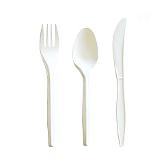 Boardwalk Three-Piece Cutlery Kit, Mediumweight, Fork/Knife/Spoon, 6.97", Plastic, White, 250/Carton (3COMBOKITPP)