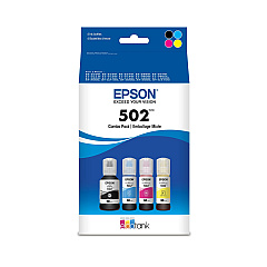 Epson T502120-BCS (502) Ink, 7,500/6,000 Page-Yield, Black/Cyan/Magenta/Yellow