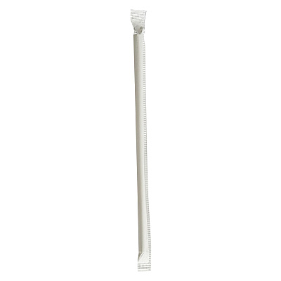 Boardwalk Wrapped Jumbo Paper Straws, 7.75", Paper, White, 1,280/Carton (BWKPPRSTRWIW)