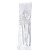 Boardwalk Three-Piece Cutlery Kit, Fork/Knife/Teaspoon, Mediumweight, White, 250/Carton (BWK3KITWHPS)