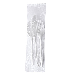 Boardwalk Three-Piece Cutlery Kit, Fork/Knife/Teaspoon, Mediumweight, White, 250/Carton (BWK3KITWHPS)