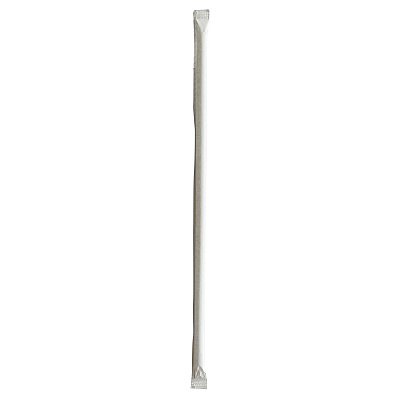 Boardwalk Wrapped Jumbo Straws, 10.25", Polypropylene, Clear, 2,000/Carton (BWKJUMW1025CLR)
