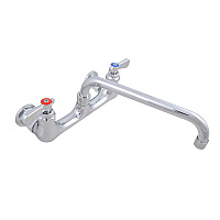 BK Resources WorkForce Standard Duty Faucet, 8" Height/10" Reach, Chrome-Plated Brass (BKEBKF8W10M)