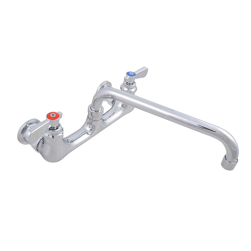 BK Resources WorkForce Standard Duty Faucet, 8" Height/10" Reach, Chrome-Plated Brass (BKEBKF8W10M)