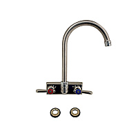 BK Resources Evolution Splash Mount Stainless Steel Faucet, 12.38" Height/8" Reach, Stainless Steel (BKEEVO4SM8G)