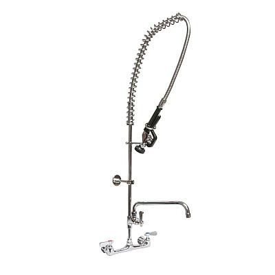 BK Resources WorkForce Prerinse Add-A-Faucet, 4.62" Height/12" Reach, Chrome (BKEVSMPRAF12M)