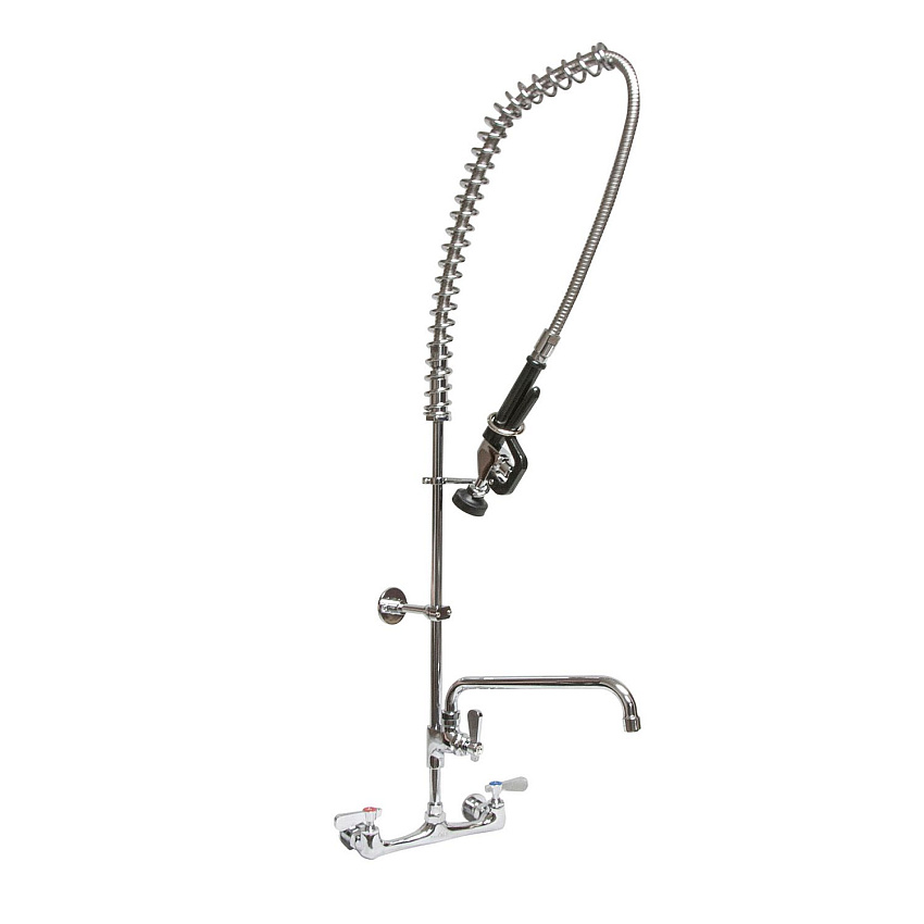BK Resources WorkForce Prerinse Add-A-Faucet, 4.62" Height/12" Reach, Chrome (BKEVSMPRAF12M)