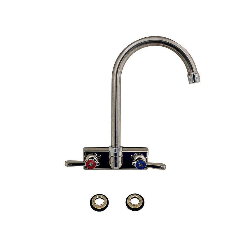 BK Resources Evolution Splash Mount Stainless Steel Faucet, 9.06" Height/4.5" Reach, Stainless Steel (BKEEVO4SM4G)