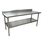 BK Resources Stainless Steel 5" Riser Top Tables, 72w x 30d x 39.75h, Silver, 2/Pallet (BKE2VTR57230)
