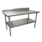 BK Resources Stainless Steel 5" Riser Top Tables, 60w x 30d x 39.75h, Silver, 2/Pallet (BKE2VTR56030)