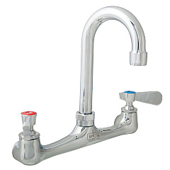 BK Resources WorkForce Standard Duty Faucet, 12.38" Height/8" Reach, Chrome-Plated Brass (BKEBKFW8GM)