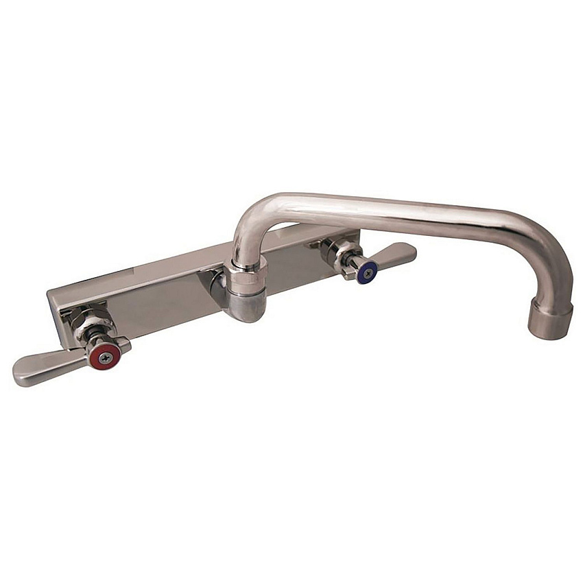 BK Resources Evolution Splash Mount Stainless Steel Faucet, 4.63" Height, 8" Reach, Stainless Steel (BKEEVO8SM8)