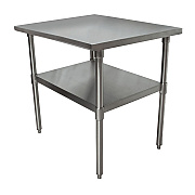 BK Resources Stainless Steel Flat Top Work Tables, 24w x 24d x 36h, Silver, 2/Pallet (BKE2VT2424)