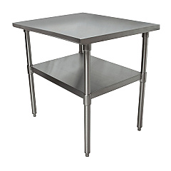 BK Resources Stainless Steel Flat Top Work Tables, 24w x 24d x 36h, Silver, 2/Pallet (BKE2VT2424)