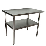 BK Resources Stainless Steel Flat Top Work Tables, 48w x 24d x 36h, Silver, 2/Pallet (BKE2VT4824)