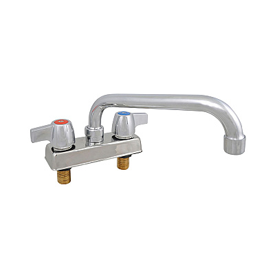 BK Resources WorkForce Standard Duty Faucet, 3.87" Height/6" Reach, Chrome-Plated Brass (BKEBKD6)