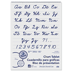 Pacon Chart Tablets, Presentation Format (1" Rule), 24 x 32, White, 25 Sheets, 12/Carton (PAC74610CT)