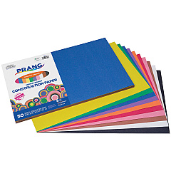 Prang SunWorks Construction Paper, 50 lb Text Weight, 12 x 18, Assorted Colors, 50 Sheets/Pack, 25 Packs/Carton (PAC6507CT)