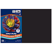 Pacon Tru-Ray Construction Paper, 76 lb Text Weight, 12 x 18, Black, 50/Pack, 25 Packs/Carton (PAC103061CT)