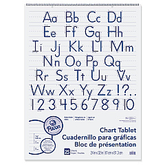 Pacon Chart Tablets, Presentation Format (1.5" Rule), 24 x 32, White, 25 Sheets, 12/Carton (PAC74710CT)