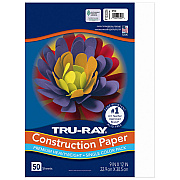 Pacon Tru-Ray Construction Paper, 76 lb Text Weight, 9 x 12, White, 50 Sheets/Pack, 50 Packs/Carton (PAC103026CT)