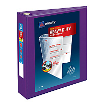 Avery Heavy-Duty View Binder with DuraHinge and One Touch EZD Rings, 3 Rings, 2" Capacity, 11 x 8.5, Purple, 6/Carton (AVE79777CT)