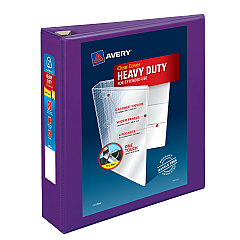 Avery Heavy-Duty View Binder with DuraHinge and One Touch EZD Rings, 3 Rings, 2" Capacity, 11 x 8.5, Purple, 6/Carton (AVE79777CT)