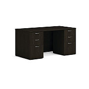 HON Mod Double Pedestal Desk Bundle, 60" x 30" x 29", Java Oak (HONLDS6030BBFJA)