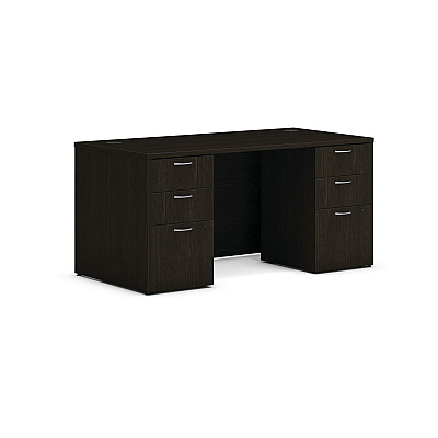 HON Mod Double Pedestal Desk Bundle, 60" x 30" x 29", Java Oak (HONLDS6030BBFJA)