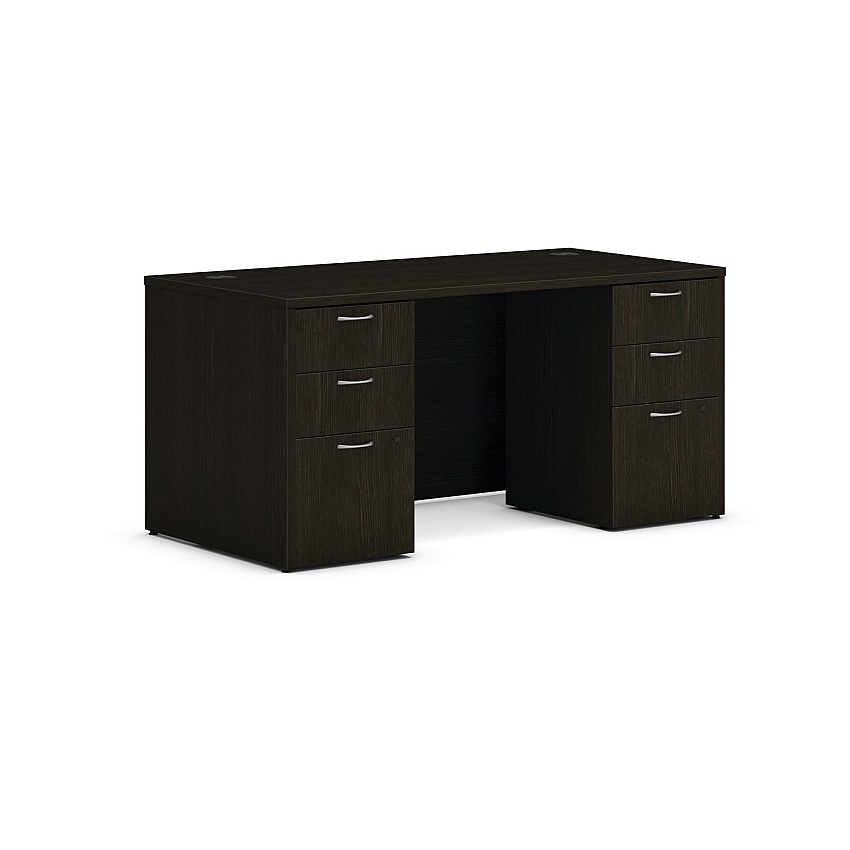 HON Mod Double Pedestal Desk Bundle, 60" x 30" x 29", Java Oak (HONLDS6030BBFJA)