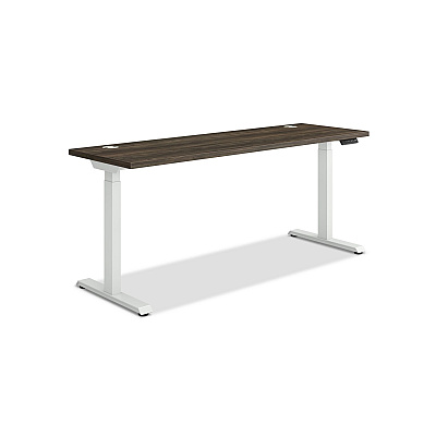 HON Coordinate Height Adjustable Desk Bundle 2-Stage, 70" x 22" x 27.75" to 47", Florence Walnut/Designer White (HONHAT2SFLW2270)