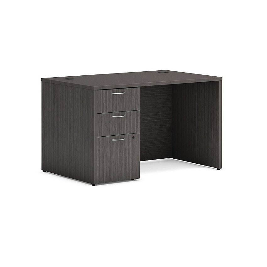 HON Mod Single Pedestal Desk Bundle, 48" x 30" x 29", Slate Teak (HONMOD172)