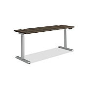 HON Coordinate Height Adjustable Desk Bundle 2-Stage, 70" x 22" x 27.75" to 47", Florence WalnutSilver (HONHAT2SFLS2270)