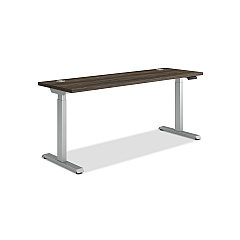 HON Coordinate Height Adjustable Desk Bundle 2-Stage, 70" x 22" x 27.75" to 47", Florence WalnutSilver (HONHAT2SFLS2270)