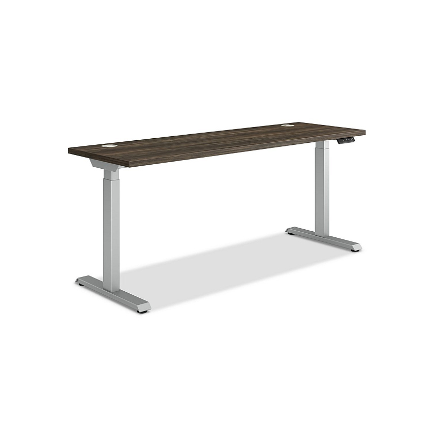 HON Coordinate Height Adjustable Desk Bundle 2-Stage, 70" x 22" x 27.75" to 47", Florence WalnutSilver (HONHAT2SFLS2270)