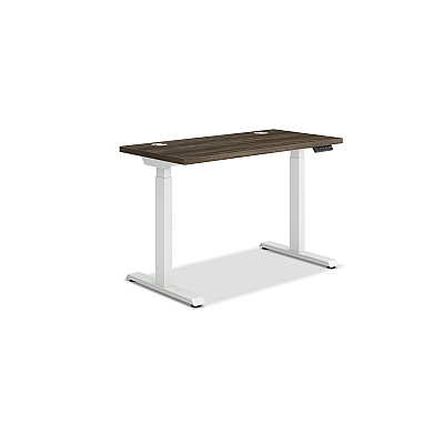 HON Coordinate Height Adjustable Desk Bundle 2-Stage, 46" x 22" x 27.75" to 47", Florence Walnut/Designer White (HONHAT2SFLW2246)