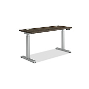 HON Coordinate Height Adjustable Desk Bundle 2-Stage, 58" x 22" x 27.75" to 47", Florence WalnutSilver (HONHAT2SFLS2258)