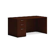 HON Mod Single Pedestal Desk Bundle, 60" x 30" x 29", Traditional Mahogany (HONMOD011)