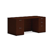 HON Mod Double Pedestal Desk Bundle, 66" x 30" x 29", Traditional Mahogany (HONLDS66PSTM1)