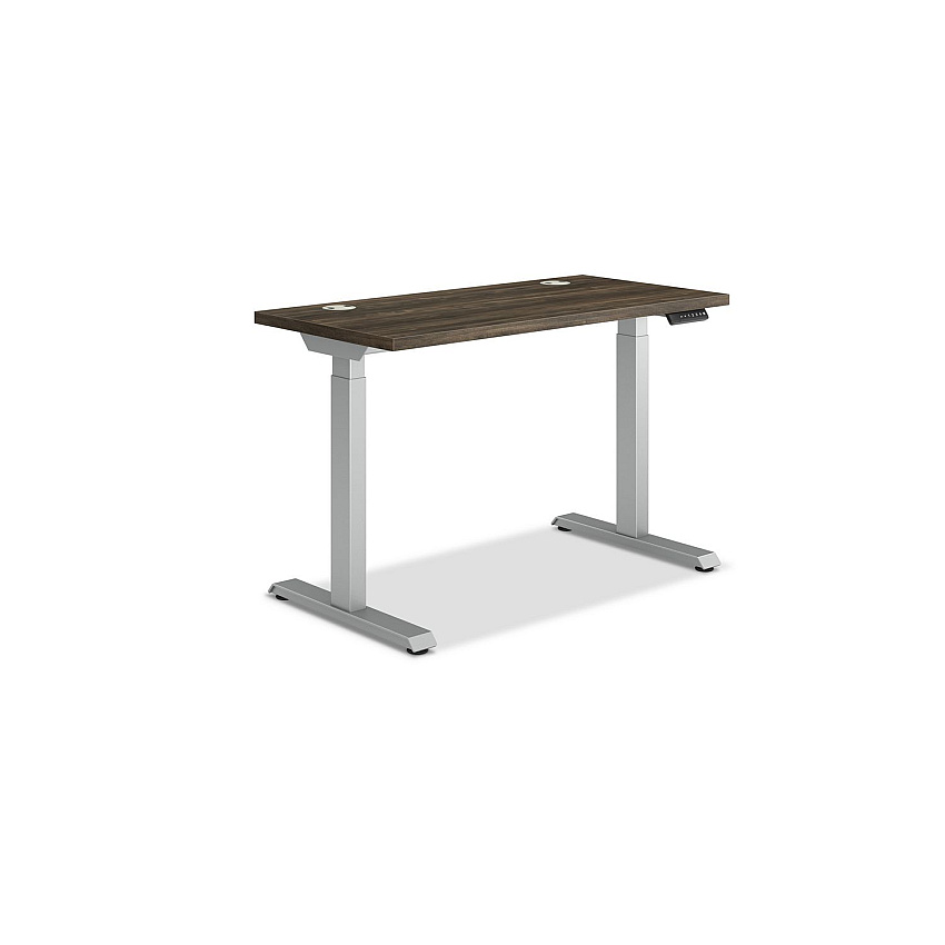 HON Coordinate Height Adjustable Desk Bundle 2-Stage, 46" x 22" x 27.75" to 47", Florence WalnutSilver (HONHAT2SFLS2246)