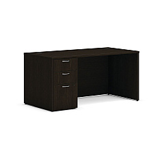 HON Mod Single Pedestal Desk Bundle, 60" x 30" x 29", Java Oak (HONMOD015)