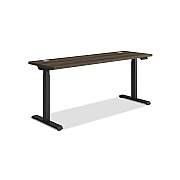 HON Coordinate Height Adjustable Desk Bundle 2-Stage, 70" x 22" x 27.75" to 47", Florence WalnutBlack (HONHAT2SFLB2270)