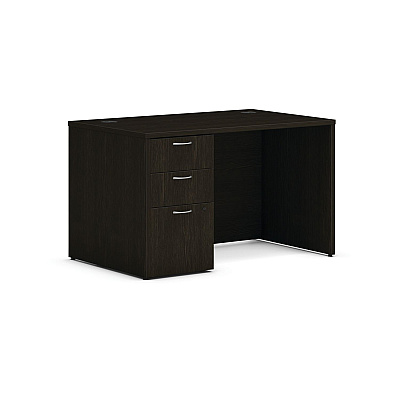 HON Mod Single Pedestal Desk Bundle, 48" x 30" x 29", Java Oak (HONDS4830BBFJA1)