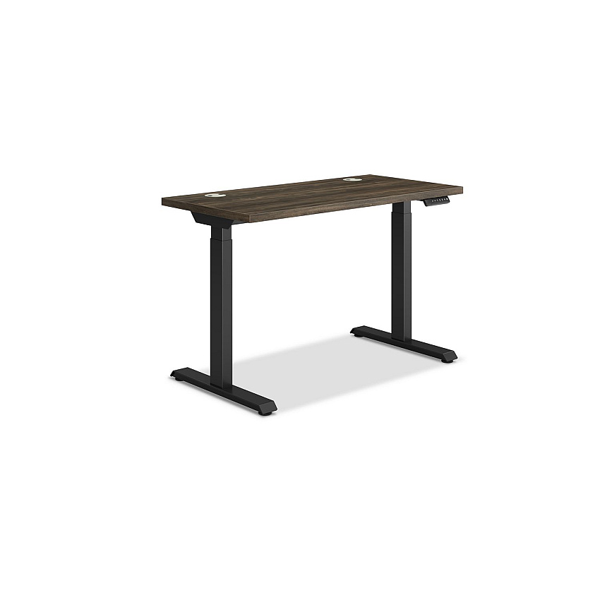 HON Coordinate Height Adjustable Desk Bundle 2-Stage, 46" x 22" x 27.75" to 47", Florence WalnutBlack (HONHAT2SFLB2246)
