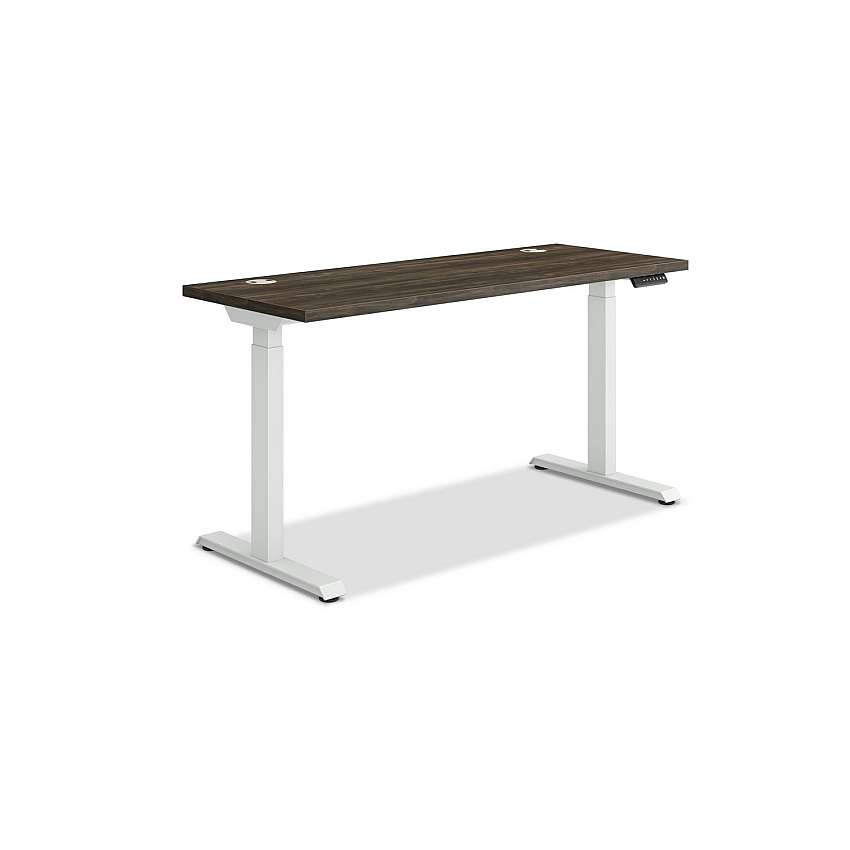 HON Coordinate Height Adjustable Desk Bundle 2-Stage, 58" x 22" x 27.75" to 47", Florence Walnut/Designer White (HONHAT2SFLW2258)